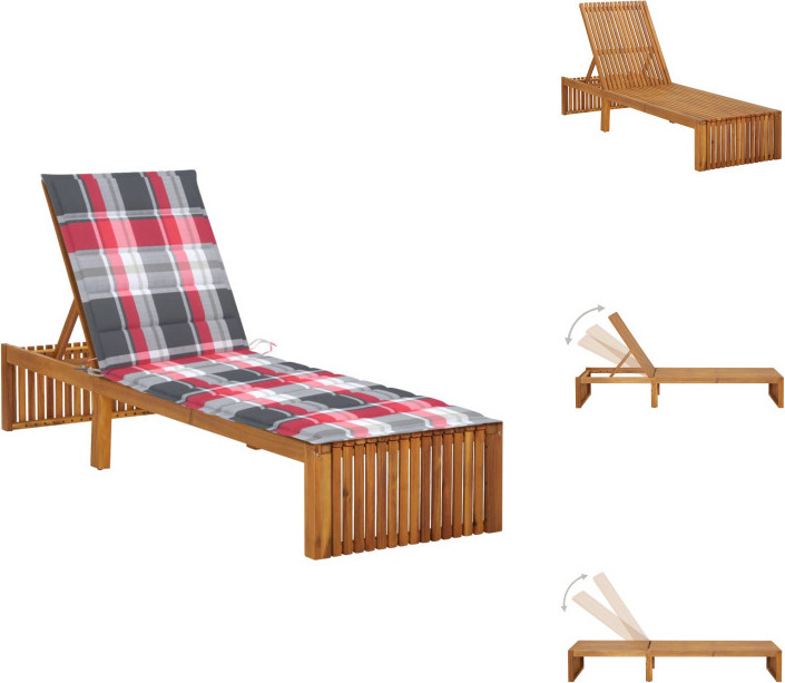 vidaXL Lehátko s vankúšom z masívneho dreva akácie - Lehátka