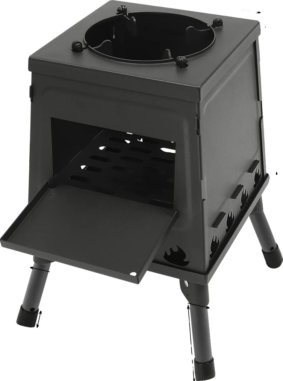 OEM Outdoor-Zeltofen, tragbares Design, umweltfreundliche Brennstoffquelle, schwarz 3646