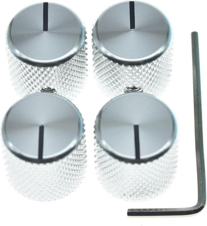 Markenlos Aluminium Gitarre/Bass Knöpfe - Lautstärke/Tonregelung - 4 Stück - Metall