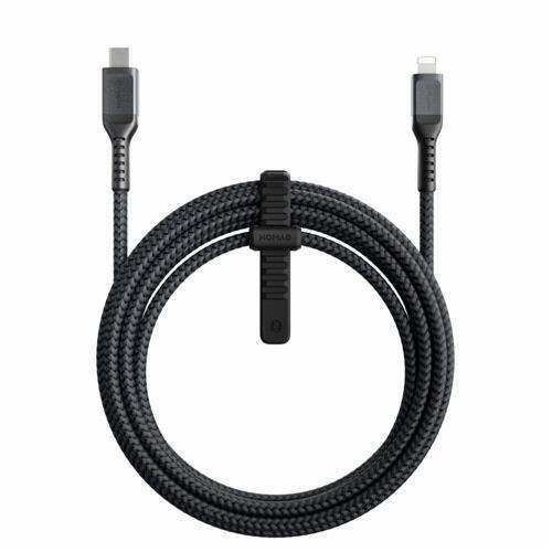 Polyamidový kábel Nomad USB-C na Lightning 3 m - čierny