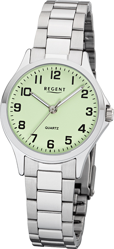 REGENT 2252408 Damenuhr 29 mm Leuchtzifferblatt Silber 5 BAR