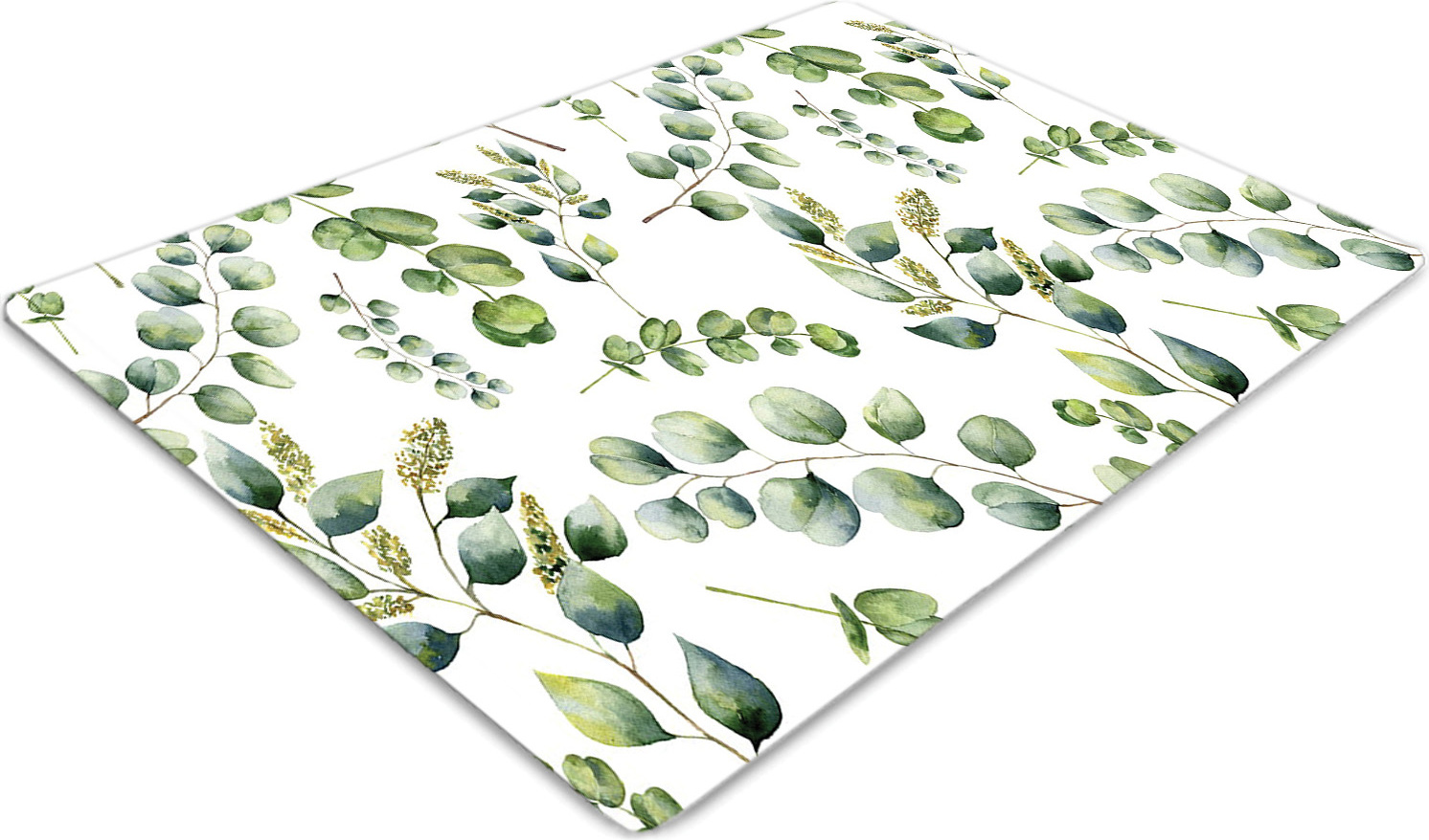 Podlahová ochranná podložka - Ochranná podložka pod stoličku - Podlahová podložka - 100x70 cm - Eukalyptus kvetinový.