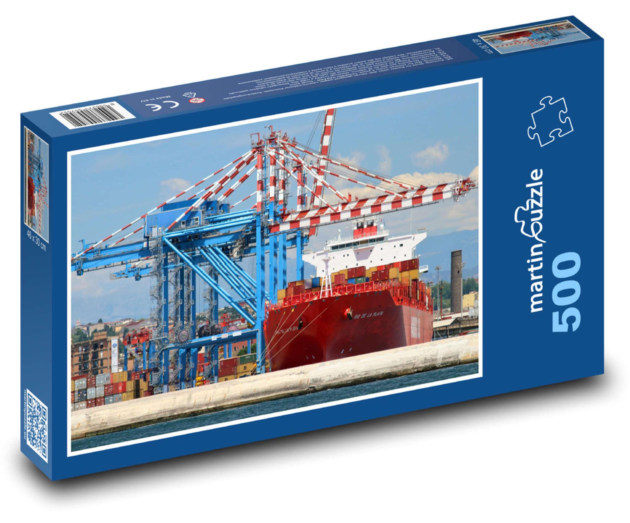 MCprint martinpuzzle - Puzzle 500 Teile - Frachtschiff, Hafen