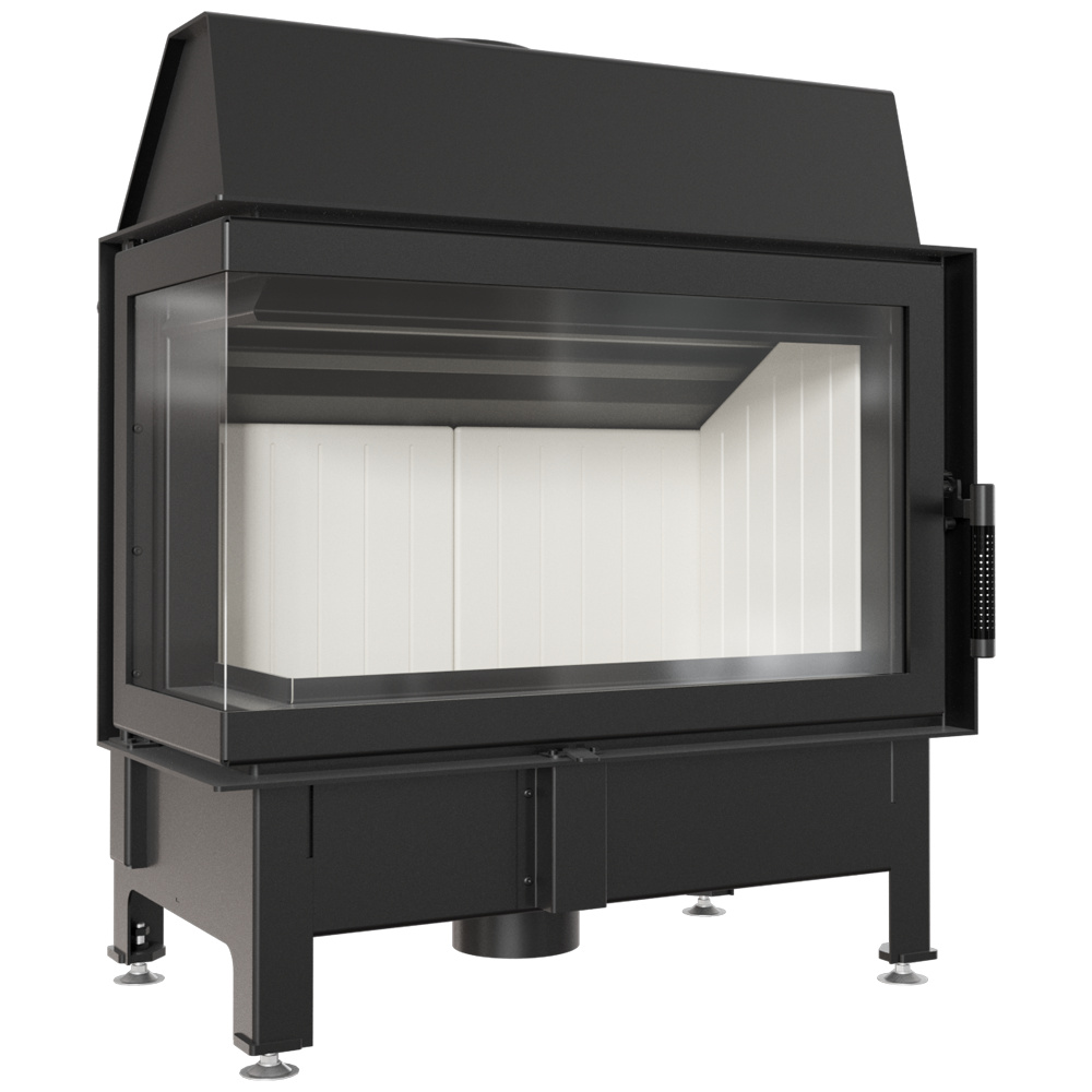 Oceľový krb Zibi 12 ľavostranné 11 kW Ø 180 so zatváraním dverí