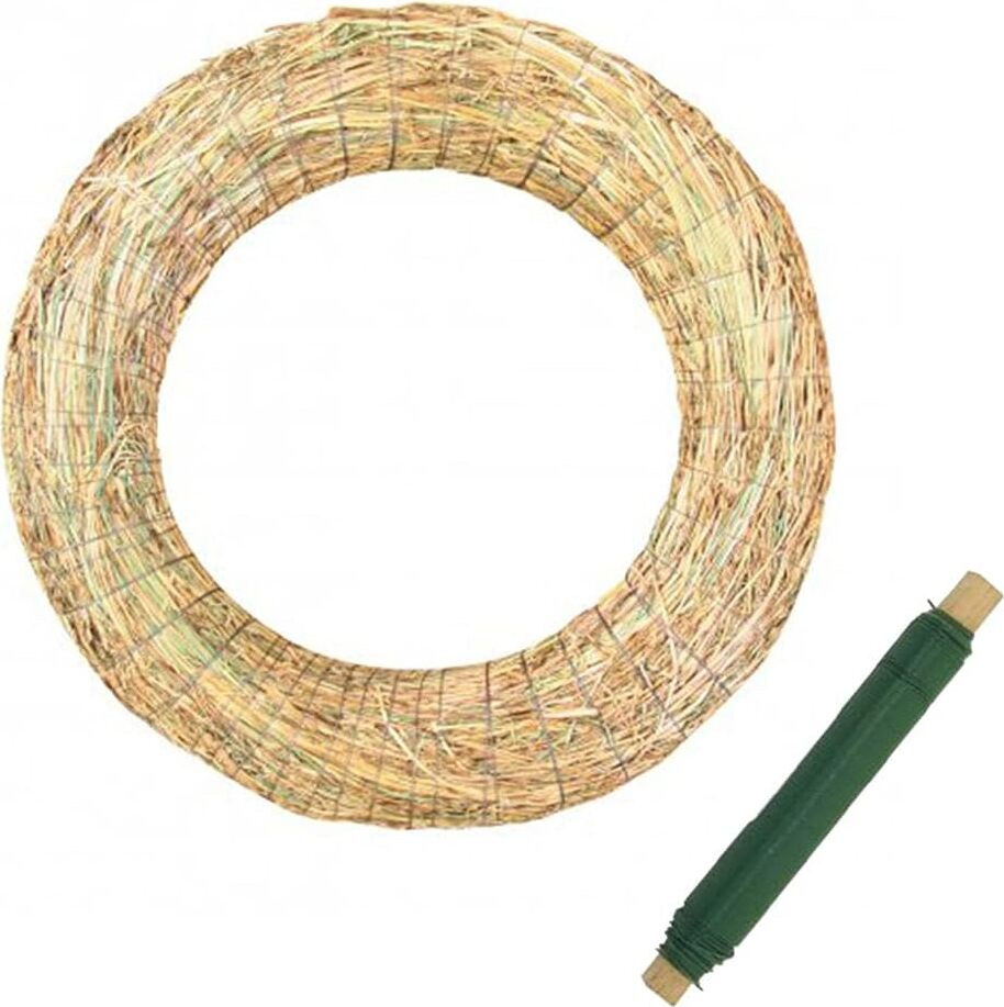 Blumen-Senf Strohkranz 30/5 Rohling für kreative Adventsgestaltung + Wickeldraht – Perfekt für Ihre DIY-Projekte!