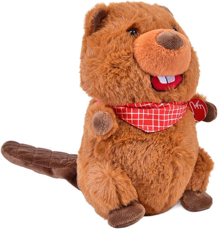 Winfried Kögler GmbH Labertier Biber Manni, 22 cm groß, nachsprechende Plüschfigur mit Wiedergabefunktion