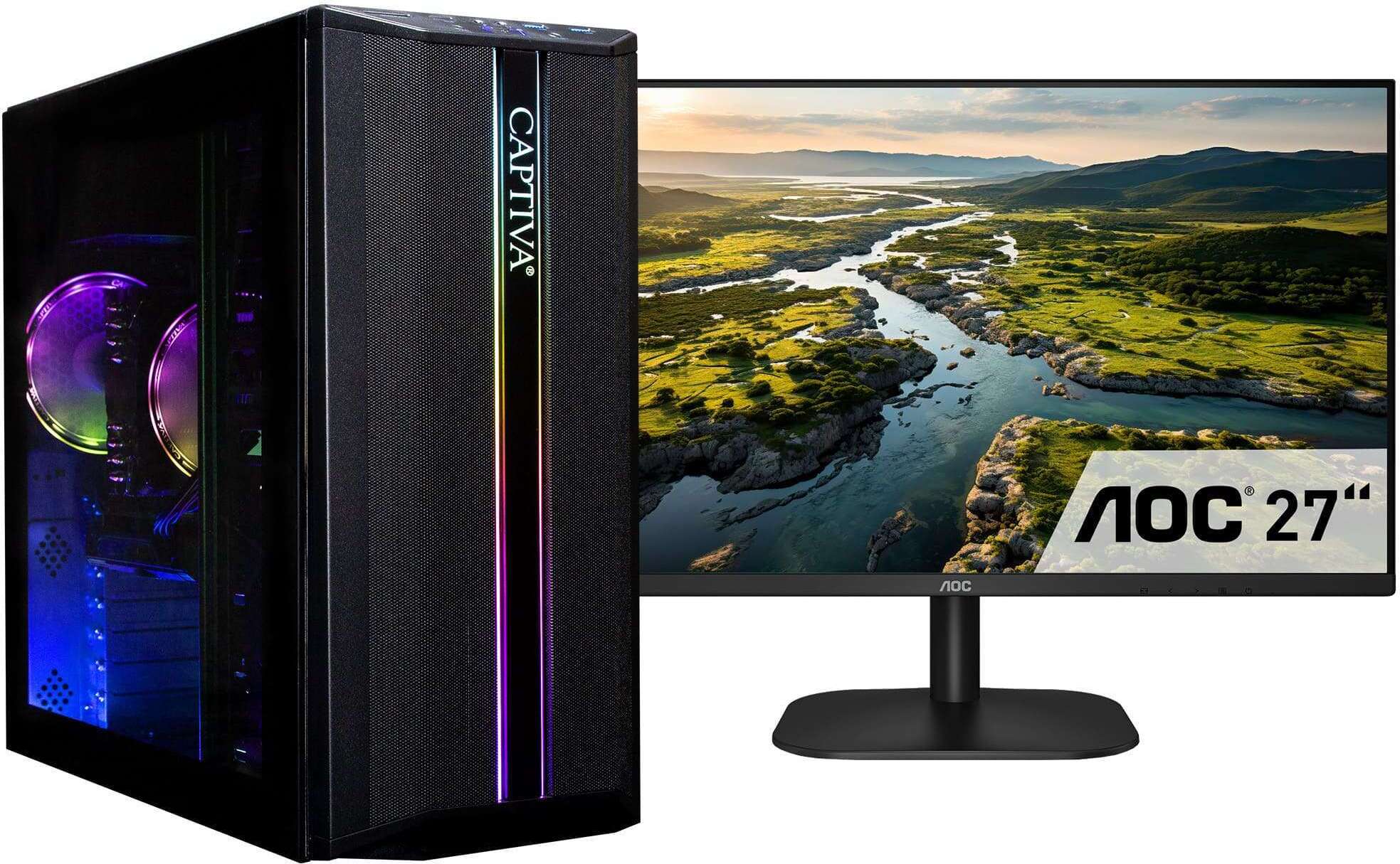 Herný počítač Captiva R75-550|R5 5500|32GB DDR4|RTX 3060|1 TB|27"|Win11