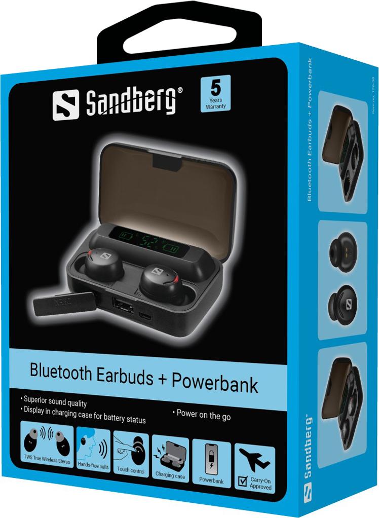 Slúchadlá do uší Sandberg Bluetooth + Powerbank (126-38)