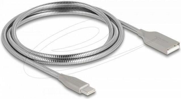 DELOCK USB 2.0 Kabel mit Metallmantel USB Typ-A St > C St 1m 81258