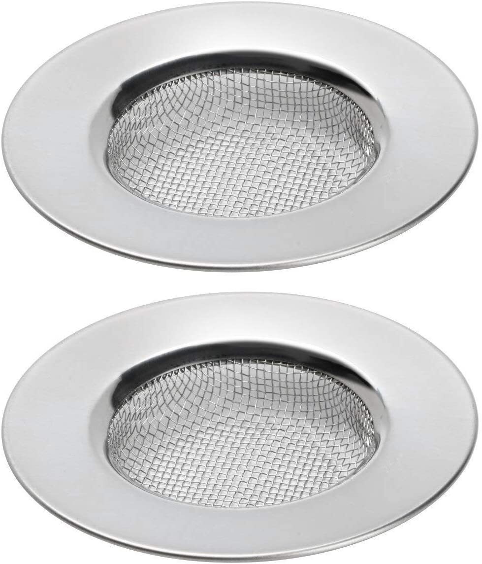 TRIXES 2-teiliges Abflusssieb für die Dusche – Haarfänger für den Abfluss – Passt in Badewannen- oder Küchenspülenabflüsse – Abflussfilter aus Edelsta HOM109