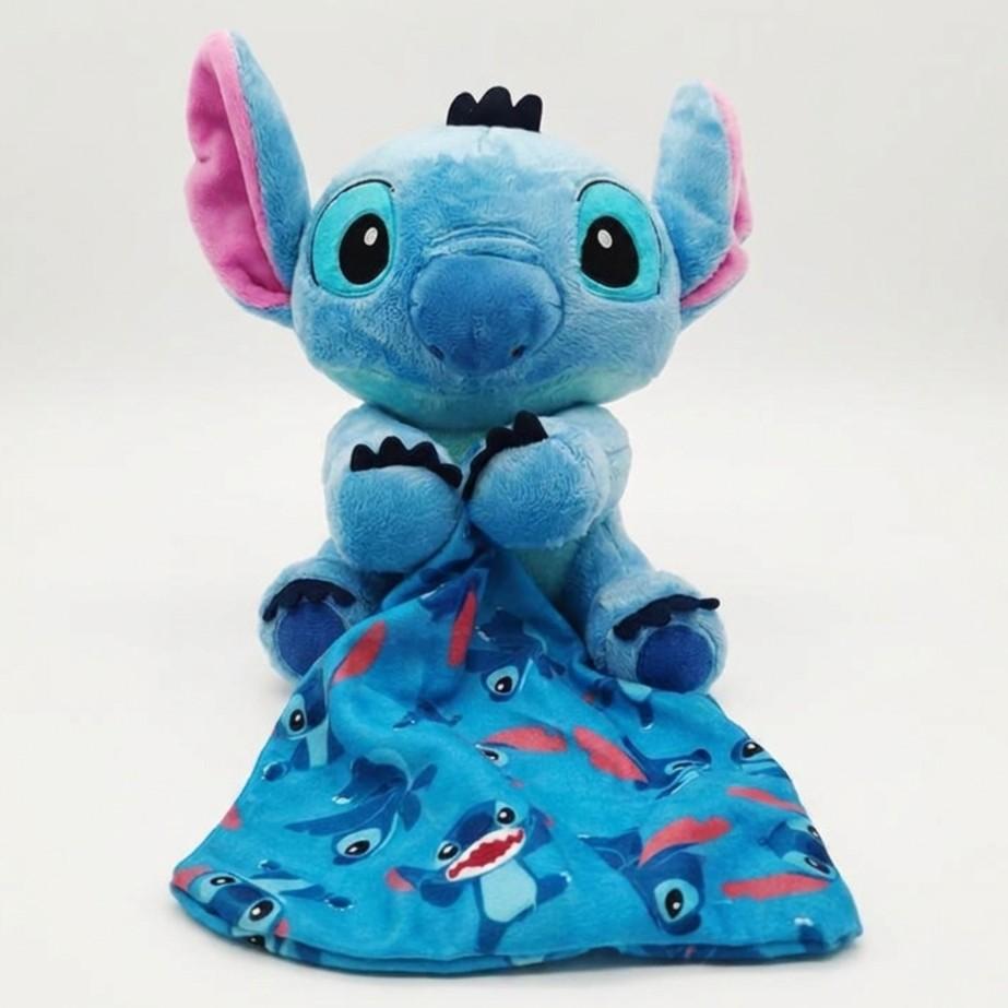 Disney Trading Disney Stitch Plüschtier 20 cm mit Kuscheldecke Kuscheltier Offiziell lizenziert