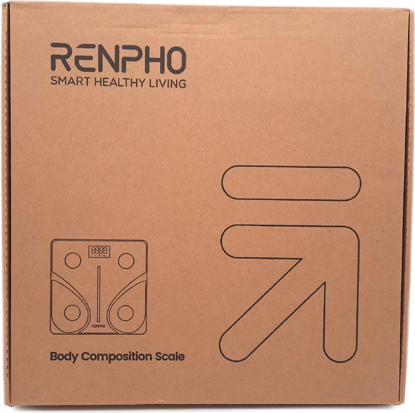 Renpho Personenwaage Digital -- 2024 Körpermesswerte 13 Körperfettwaage 180Kg Körperfett Muskelmasse 28 X 28Cm Rot