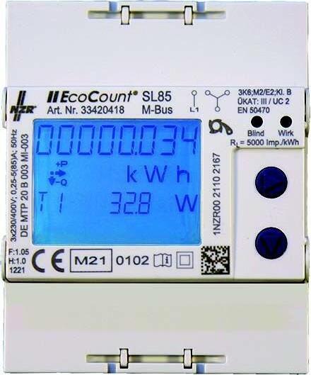 NZR Elektrikzähler EcoCount SL 5//1A S0 Lief+Bez MID (43420205)