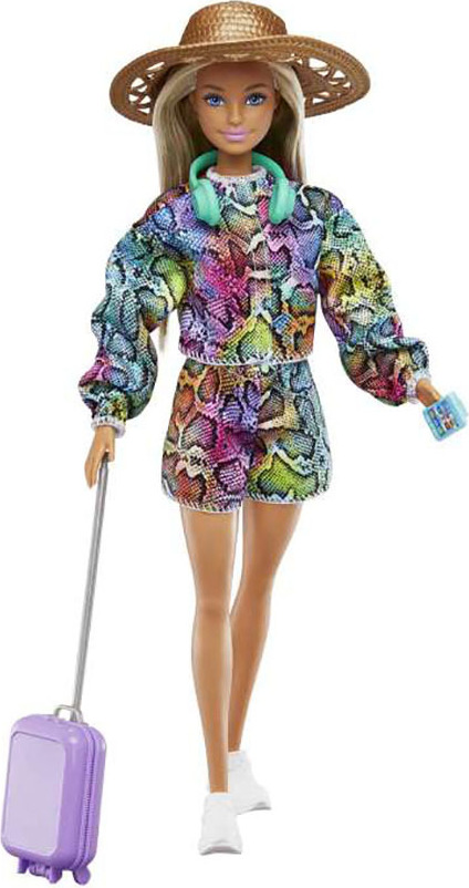 Mattel, Barbie Holiday Fun Blonde Puppe mit Zubehör, Bunt HGM54