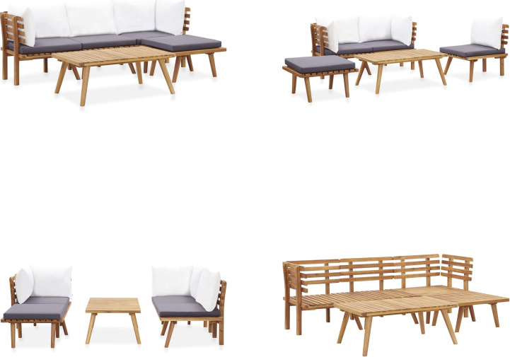 vidaXL 5-dielna záhradná obývacia súprava z masívneho dreva akácie - Záhradný nábytok - Záhradné nábytkové zostavy - Záhradná pohovka - Záhradná pohovka