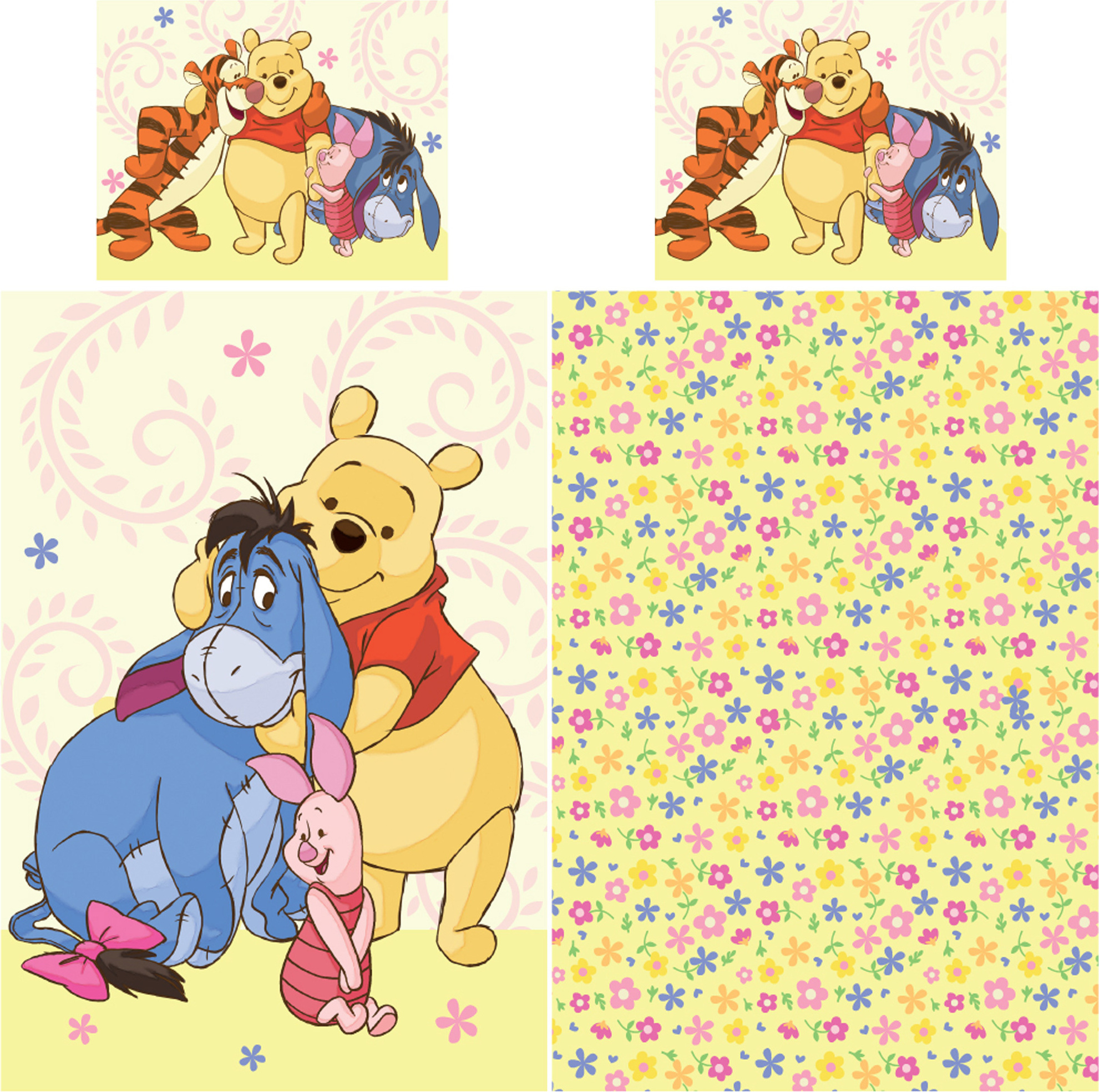 Beronage Winnie the Pooh Baby / Kleinkind Freunde Bettwäsche Linon / Renforcé