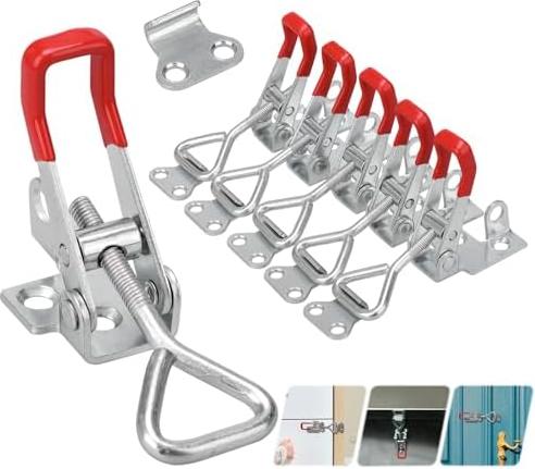 Zimtky 6 Stück Spannverschluss Edelstahl GH-4001 Kistenverschluss Schnappverschluss Hebelverschluss Bordwandverschluss Verschlusshaken Spannverschluss Metall für Kisten Schrank -Tragkraft 100 kg KEGQ251201AMZ192