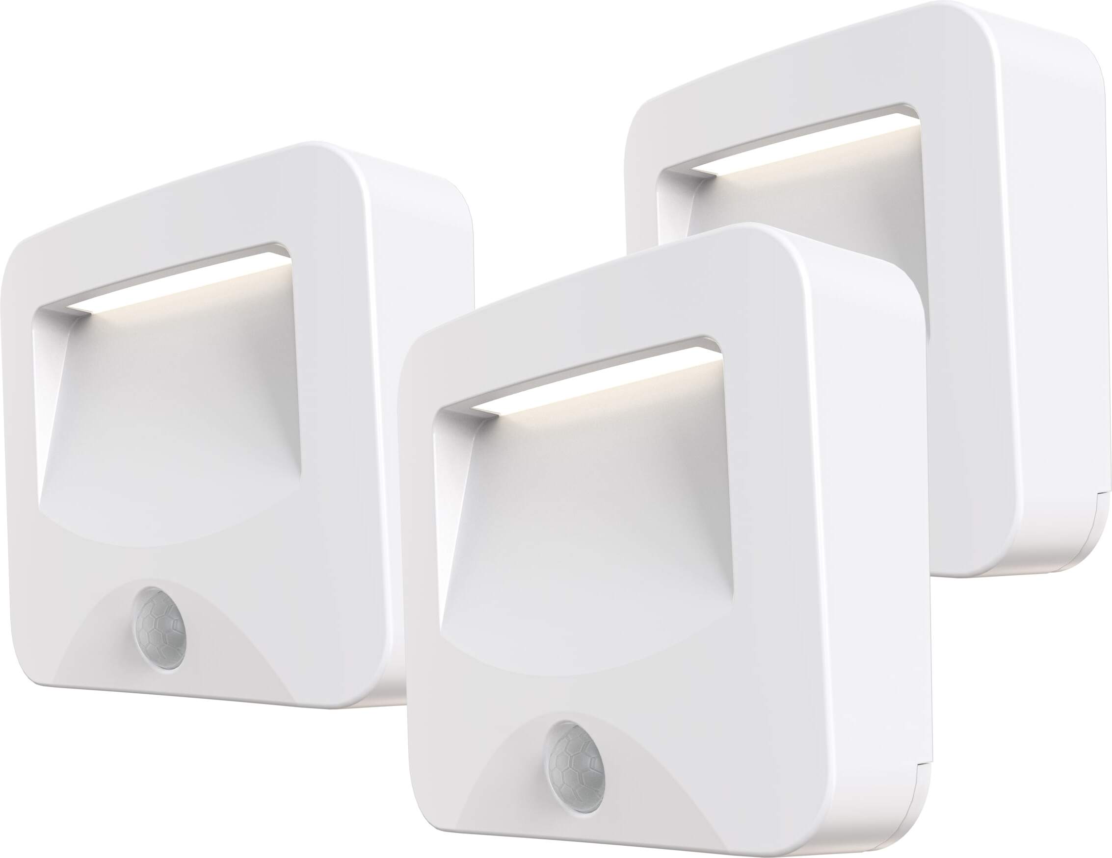 Calex Spot On Wandleuchte, für Außen & Innen, kabellos, Batterie mit Timer & Bewegungssensor, warmweißes Licht, wasserdicht, Weiß, 3er Pack 7801000100-3