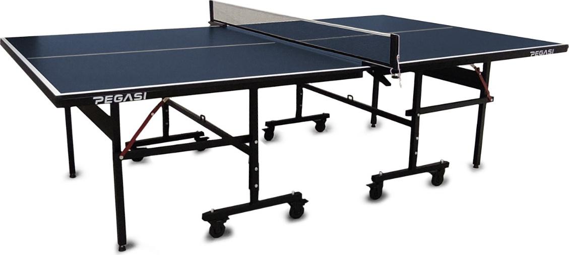 Pegasi Tischtennisplatte Office 250 - Tischtennisplatte Indoor - Tischtennis - Klappbar - Tischtennistisch - Kompakte Lagerung - Inklusive 2 Schläger und Bälle - Original - Blau PEG-T250IN-BLUE