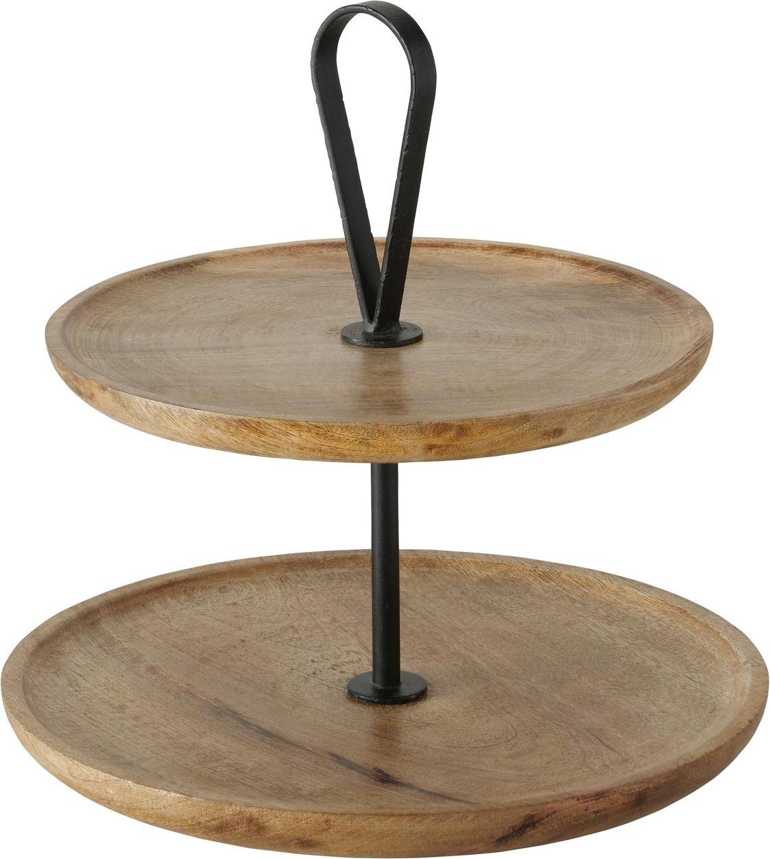 Boltze Etagere KABIR natur schwarz aus Holz und Metall Dekoetagere modern Holzetagere 2009254