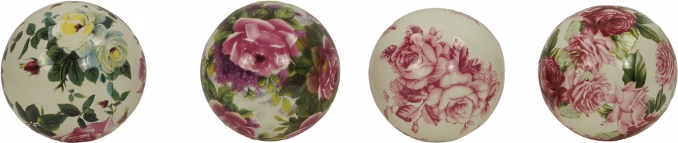 Herbert Denk Schwimmkugel Rose mini 4er Set ca. 4 cm - Teichdekoration 38766