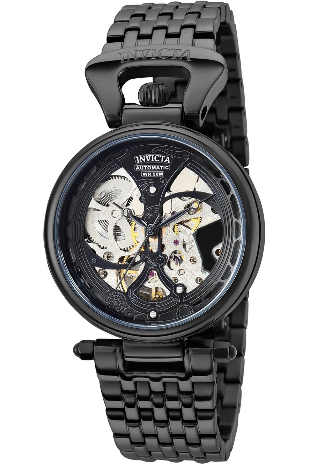 Invicta Objet D Art 38393 - Dámske Náramkové Hondiky - Automatické - Nerezová oceľ s čiernym ciferníkom - 36mm
