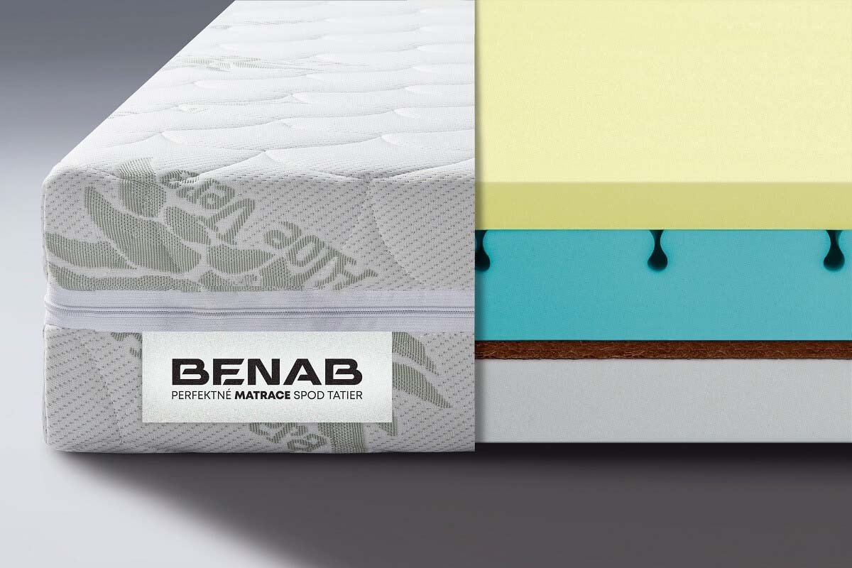 Visco-Matratze Benab Tampa Matratze 90 x 200 cm H3 / H4 hart 18 cm hohe Visco-Matratzen, Aloe Vera, Visco, Kokosnuss, PUR, Profilierung, Partnermatratze