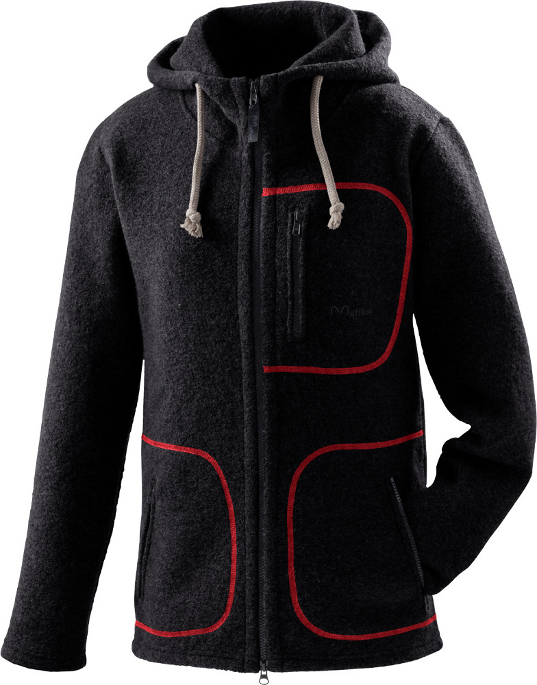 Mufflon W100 Mu-Bob kohle-Nähte rot M
