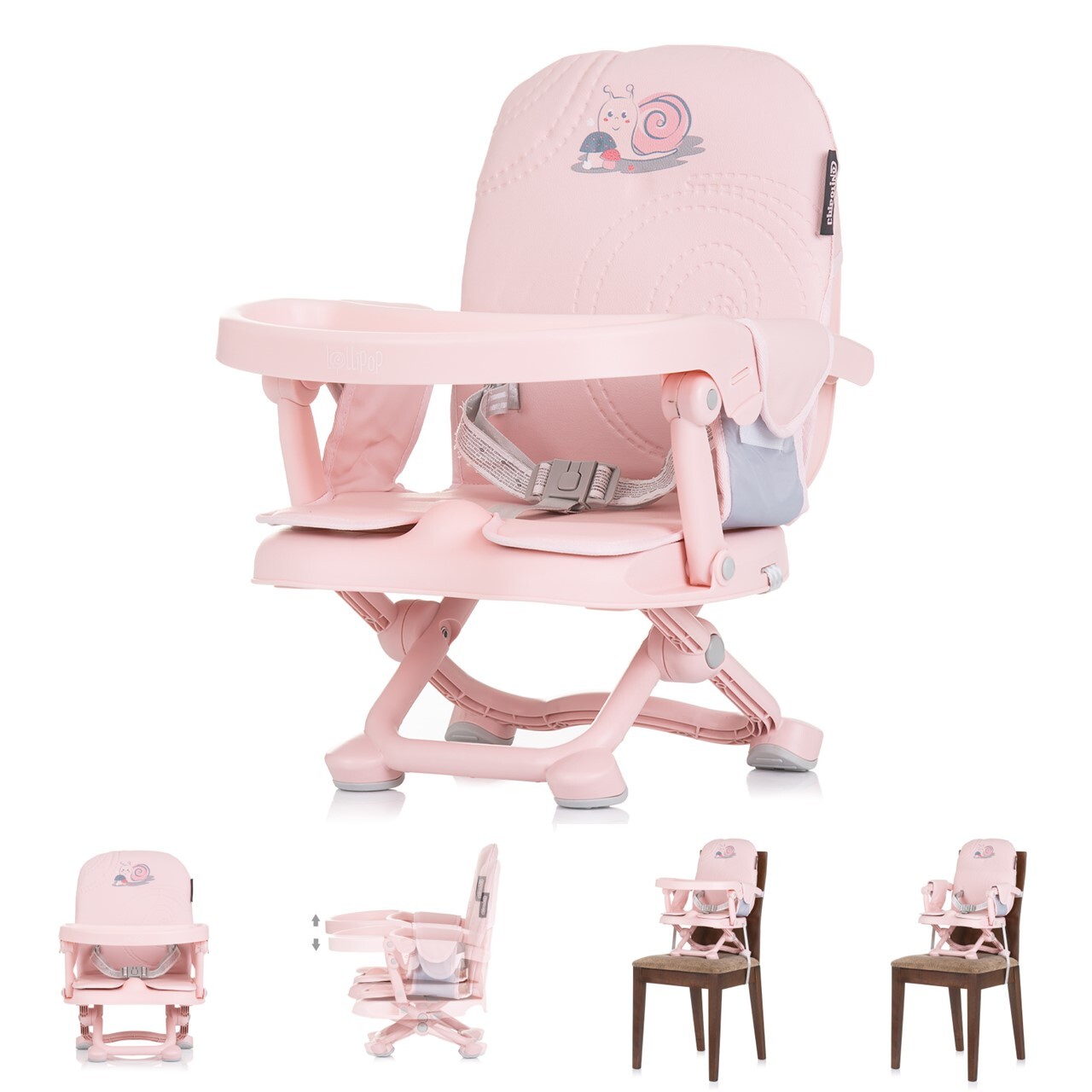 Chipolino Kinderstuhl Lollipop Sitzerhhung Boostersitz Tisch abnehmbar klappbar rosa Baby STHBL02403FL