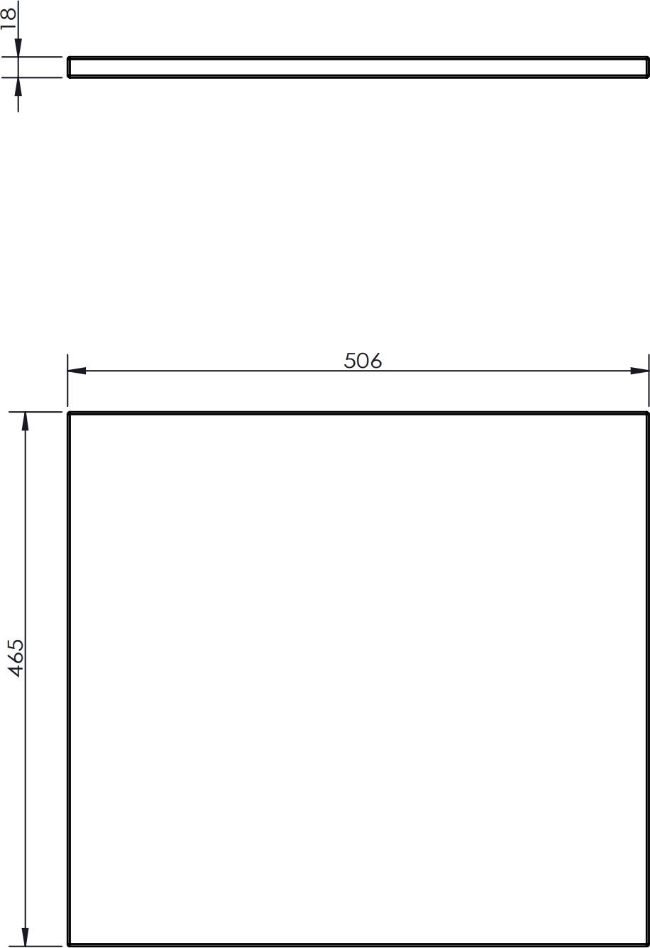 Mexen Uni Schrankoberseite 50 cm, weiß matt - 91AXX-0504-464-18-01