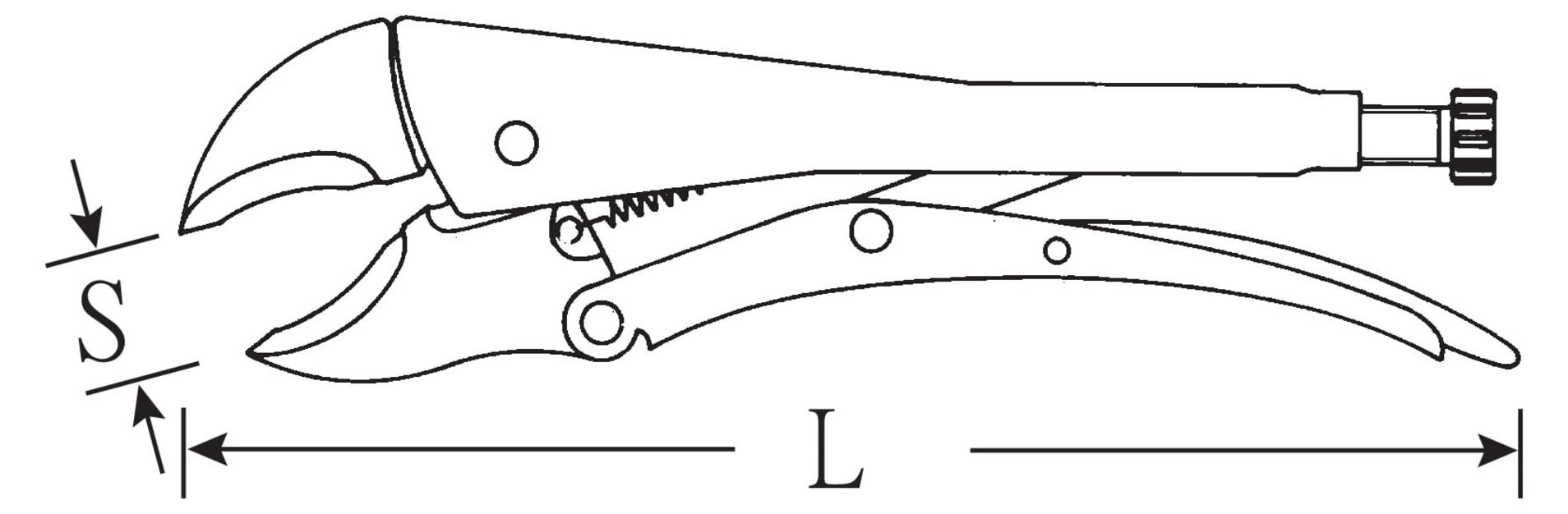 Stahlwille Gripzange L.145mm Kopf glanzvernickelt Griffe glanzvernickelt 65642145