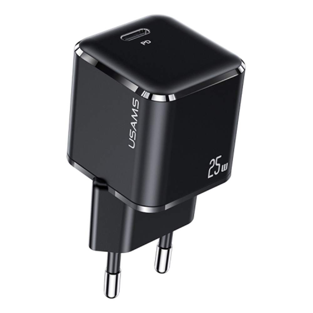 Usams Ład. Siec. 1Xusb-C T42 Mini 25W (iba hlava) Super Si 5V-3A Pd3.0 Rýchle nabíjanie čierna/čierna Cc140Tc01 (Us-Cc140)