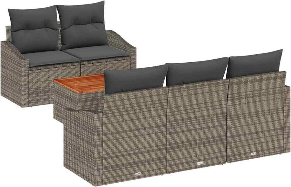 vidaXL Záhradná sedacia súprava 6 ks šedá