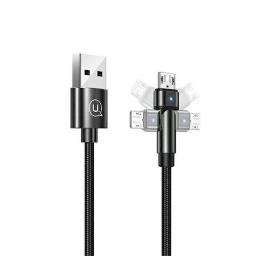 USAMS U60 U60 2A USB-C 1M 1M čierny otočný kábel