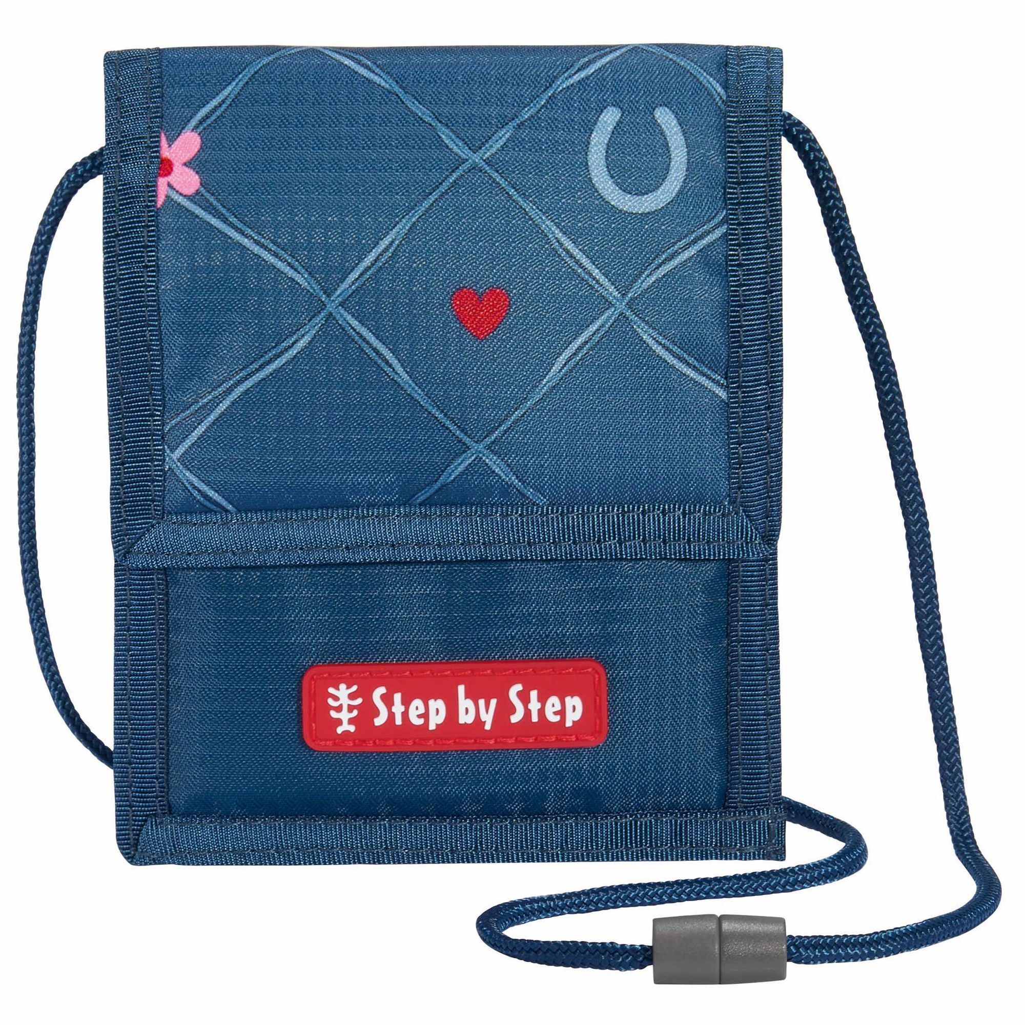 Kiwistar - Pochette Tour De Cou Enfant Personnalisée Avec Prénom - 13x10 Cm Bleu Clair Chat Cœur - Idéal École, Sport, Vacances
