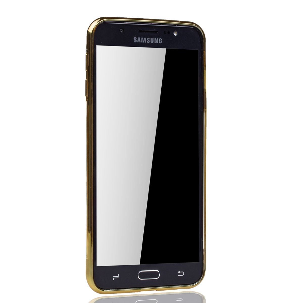 Puzdro na mobilný telefón pre Samsung Galaxy J4+ Plus Gold - číre - TPU silikónový zadný kryt v transparentnej zlatej farbe