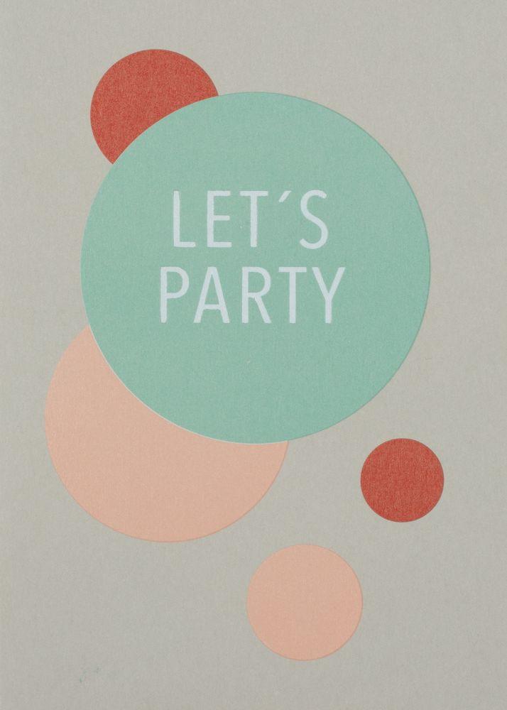 Räder Design Grußkarte für Feierlichkeiten und Partys mit dem Thema 'Let´s party'