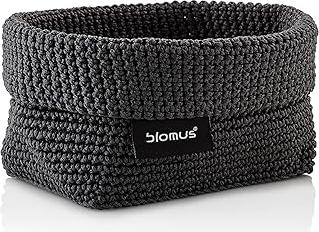 Akhan blomus -TELA- Häkelkorb M aus Kunstfaser, Anthrazit, Korb für Aufbewahrung, hochwertige Verarbeitung, exklusive Optik, ideal für Handtücher, Kosmetik etc. (H / B / T: 9 x 10 x 15 cm, Anthrazit, 68882) 174826714