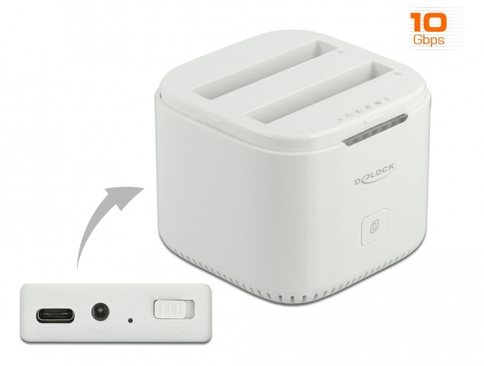 Delock 63084 Delock USB Type-C 3.2 Dockingstation für 2x2,5" SATA HDD/SDD