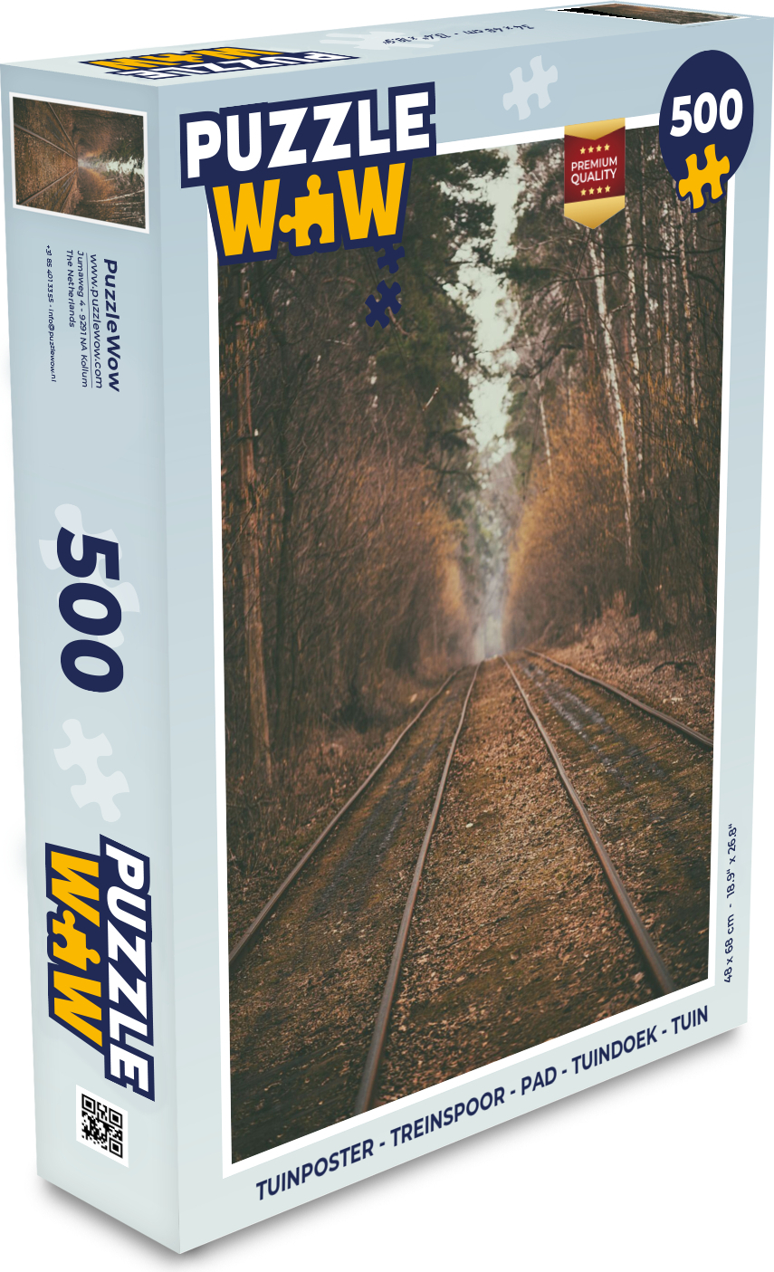 MuchoWow® Puzzle 500 Teile Bahnstrecke - Weg - Wald - Baum - Denken - Spiel - Toy 137|891443121