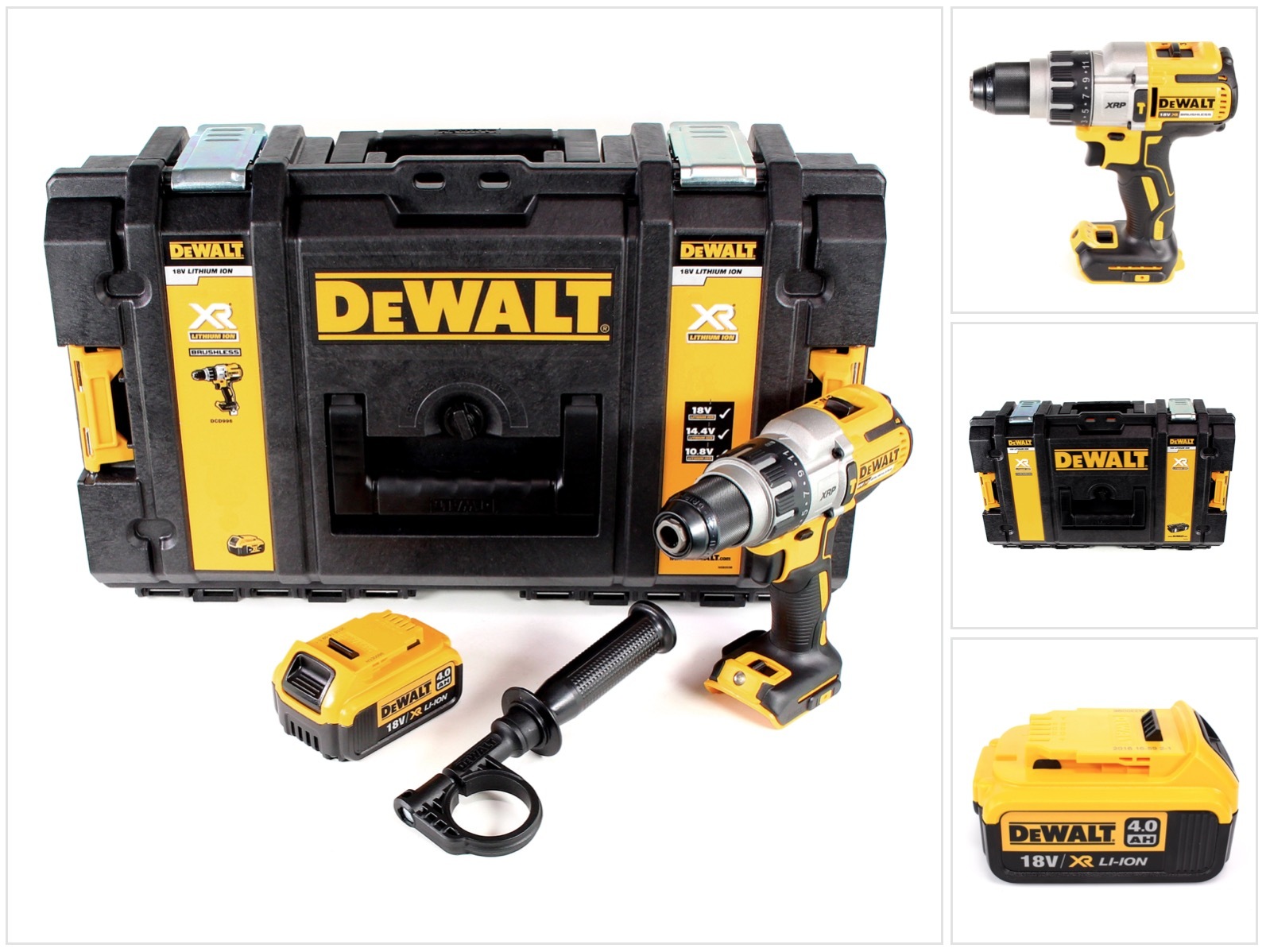 Akumulátorová príklepová vŕtačka DeWalt DCD 996 18V 95Nm Brushless + 1x batéria 4,0Ah + Toughbox - bez nabíjačky