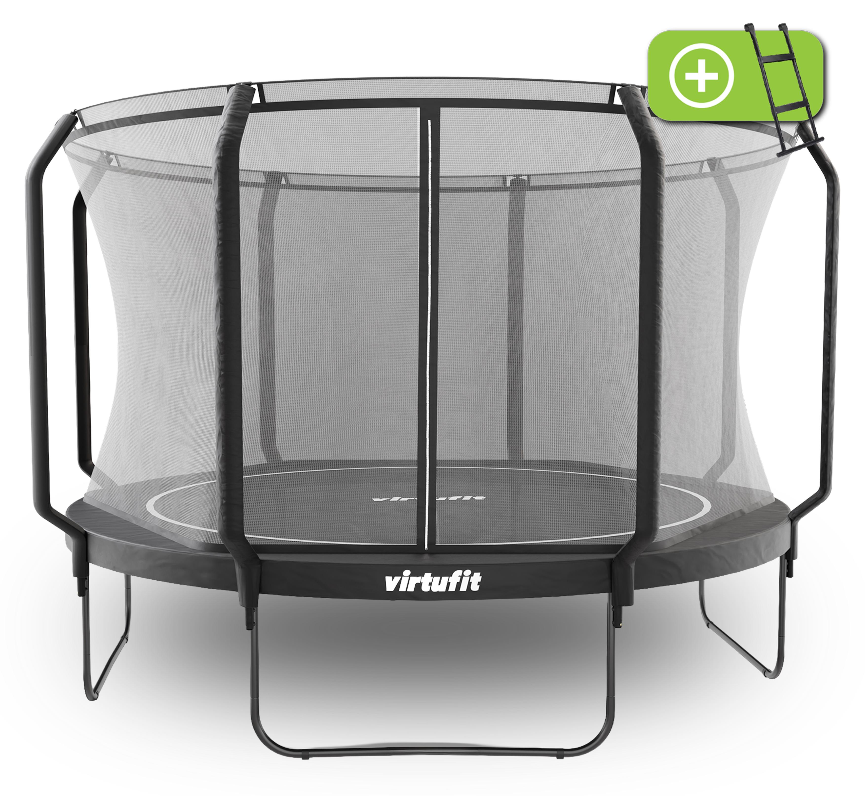 VirtuFit Premium trampolína 366 cm s bezpečnostnou sieťou, čierna