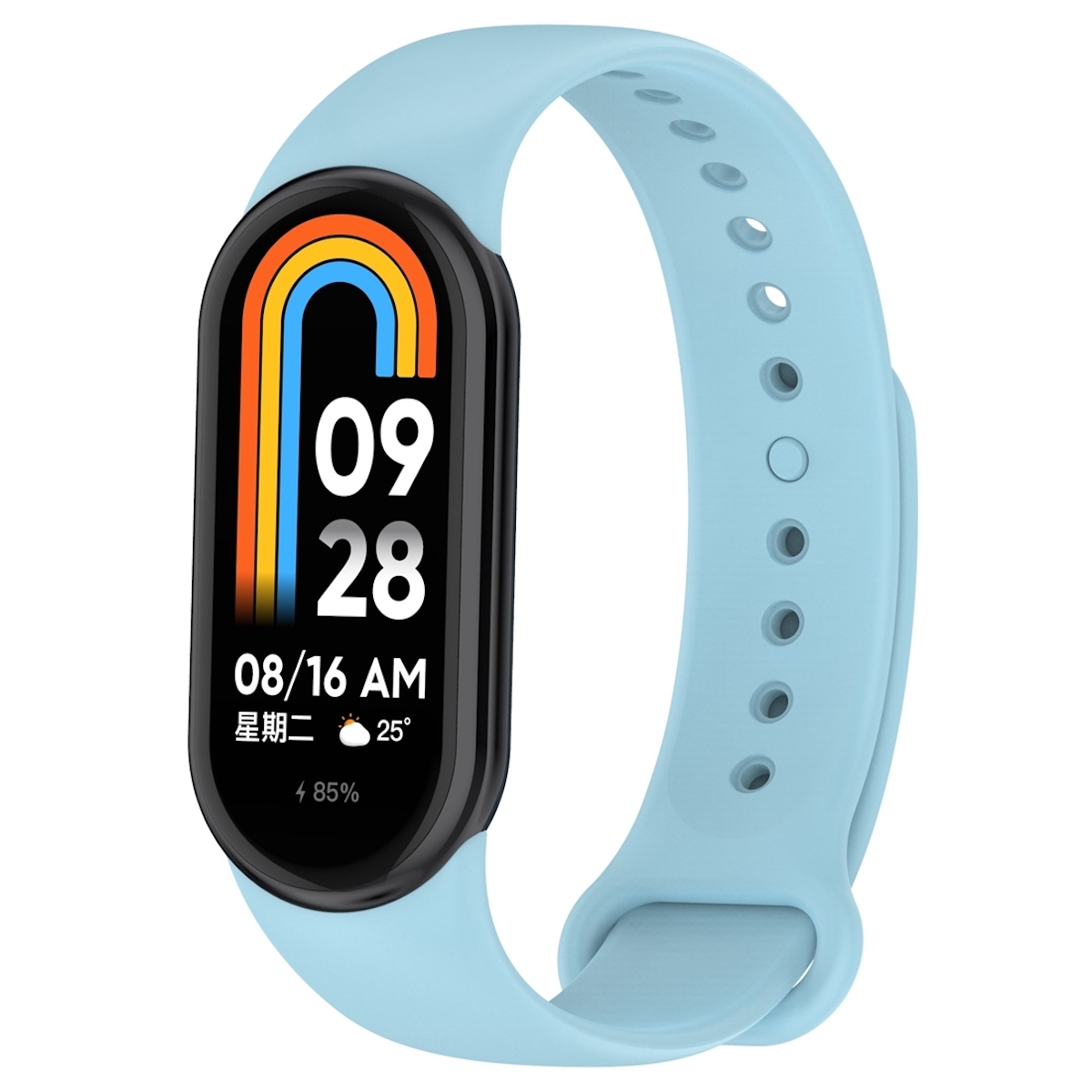 Pre Xiaomi Band 8 Premium Sport Silicone Watch Band Strap Light Blue