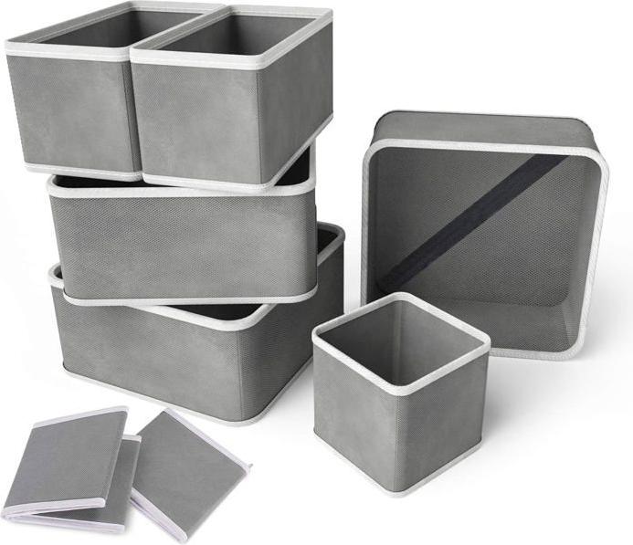 Jormftte Schubladenorganizer, faltbare Aufbewahrungsbox aus Stoff für Unterwäsche, BHs, Socken, Krawatten, Schals usw. KAU-HT-LR-CPK-20260113-11