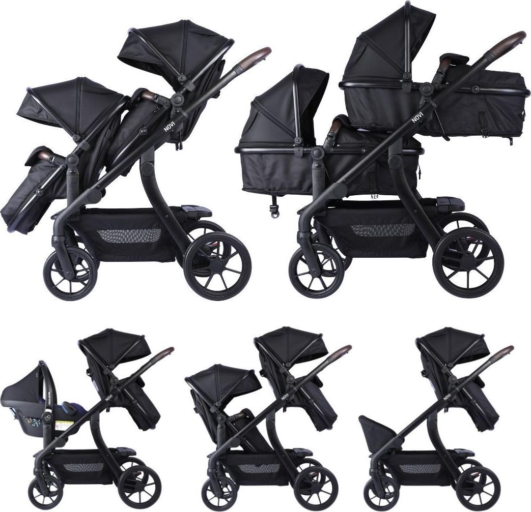 Novi Pacific Duo-Kombikinderwagen – Zwillings- & Geschwisterwagen – ab Geburt bis 22 kg – über 20 Kombinationsmöglichkeiten
