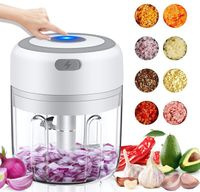 XCOZU Elektrisch Zerkleinerer Küche,Gemüseschneider,Mini Knoblauchhacker Gemüsezerkleinerer für Knoblauch Gemüse Obst Fleisch Multizerkleinerer (Weiß)