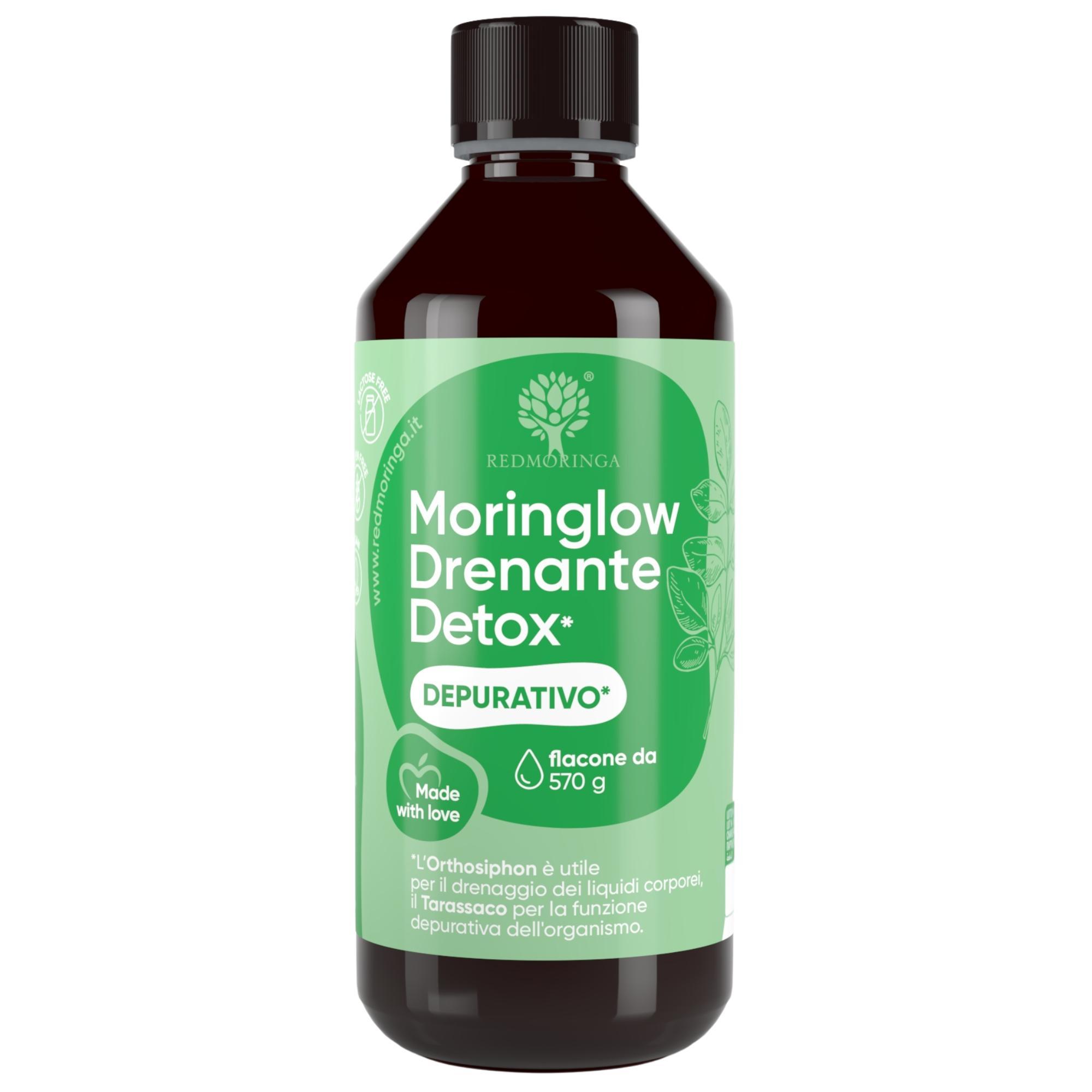 Moringlow Flüssig mit -Moringa & 11 Kräutern | Natürliches Diuretikum & Detox für Leber & Darm | 500 ml Italy – RedMoringa