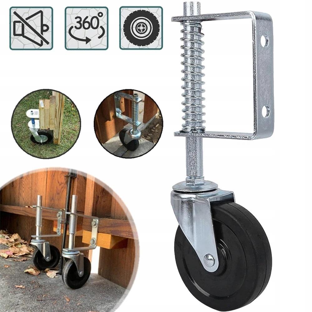 COOAU Torrolle 4 Zoll Torrolle mit Federbelastung bis 56 kg Belastbarkeit, Federbelastete Torrollen, Lenkrolle für Schiebetor und Gartentor TL6612