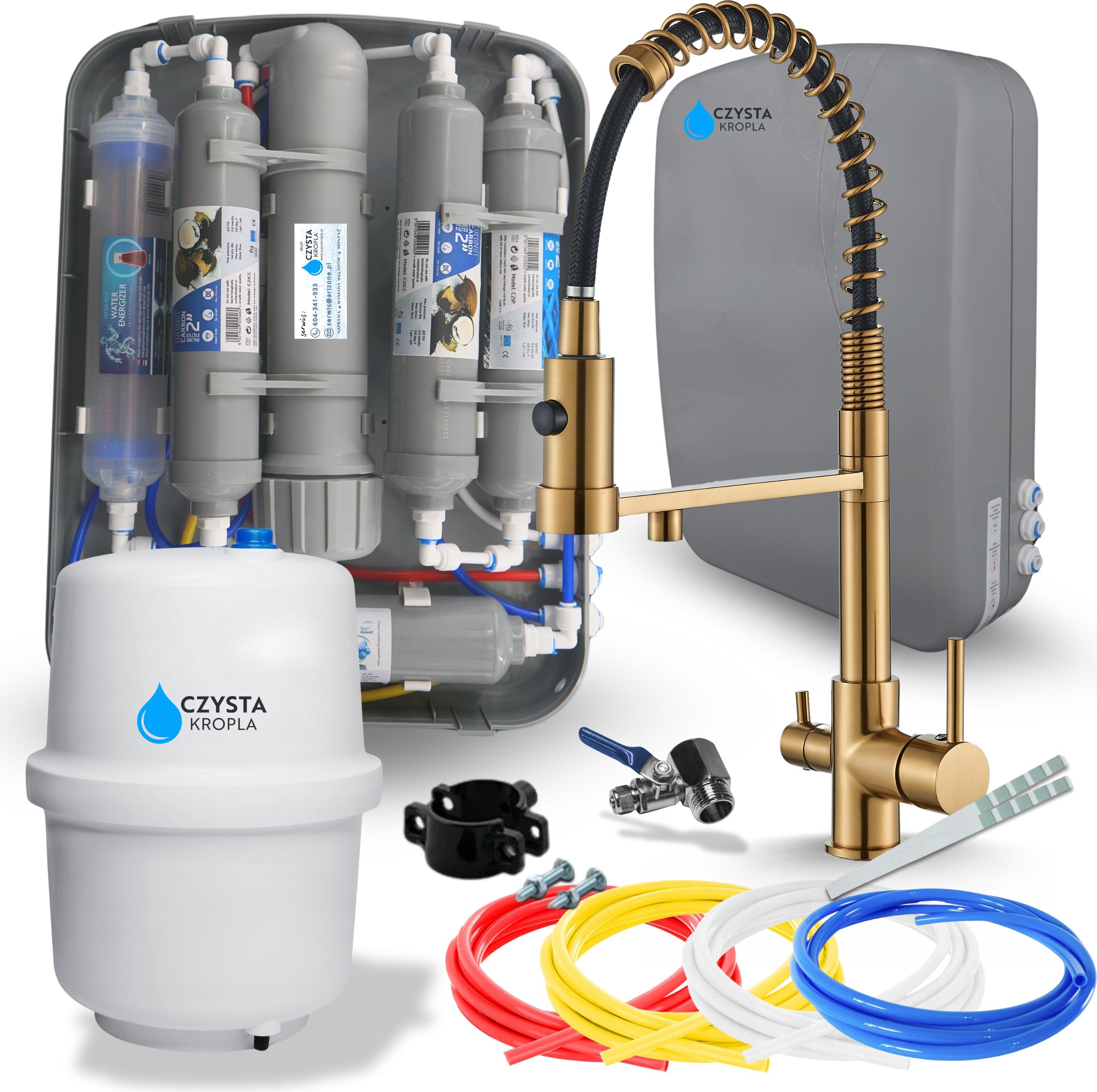 ARI Wasserfilter RO7 Slim 7-Stufen Membran 75 GPD, Gold-Set