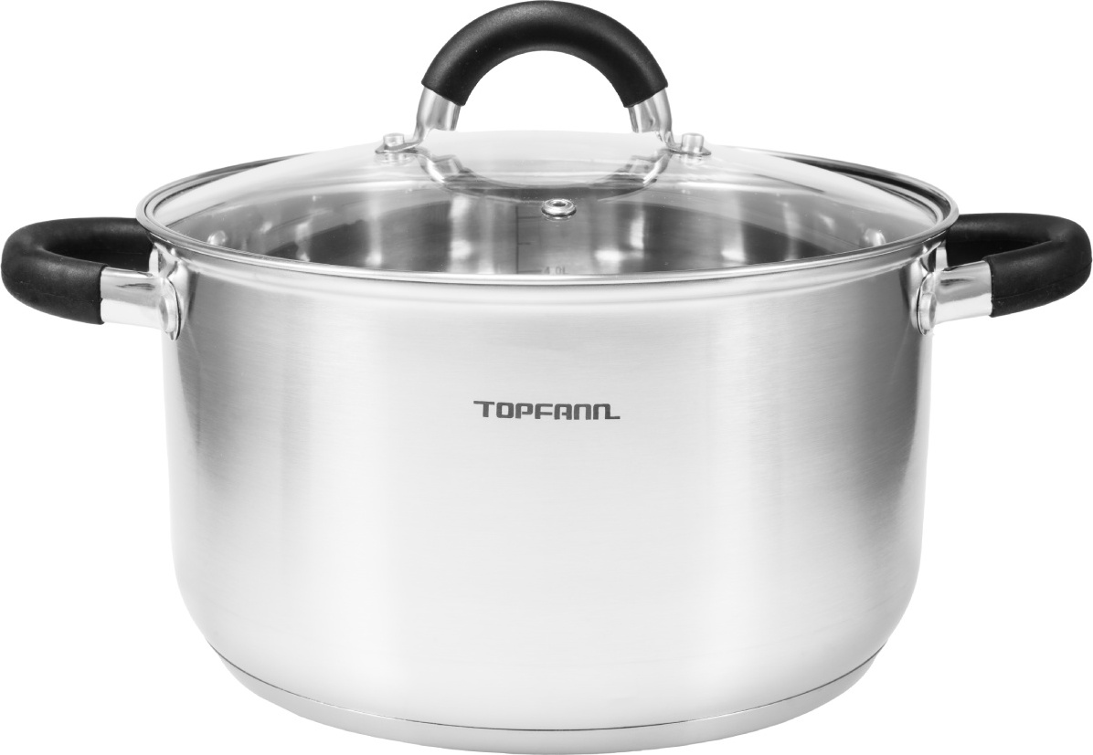 TOPFANN Topf 5 L Edelstahl Kochtopf Suppentopf Induktion Universaltopf Fleischtopf